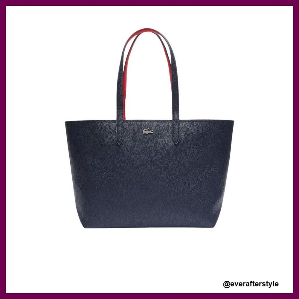 Zipped Tote Shoulder Bag Classic Chic Elegant Spacious Pvc Minimal